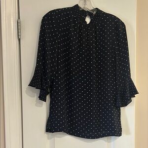 Elegant Black Polka Dot Women's Top